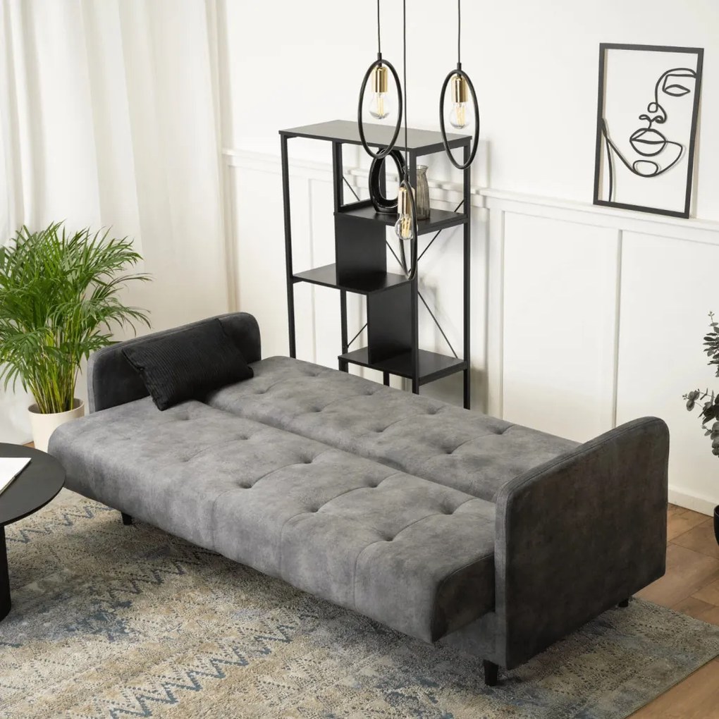 Zestaw 2x Sofa TIVOLI Szara Welurowa