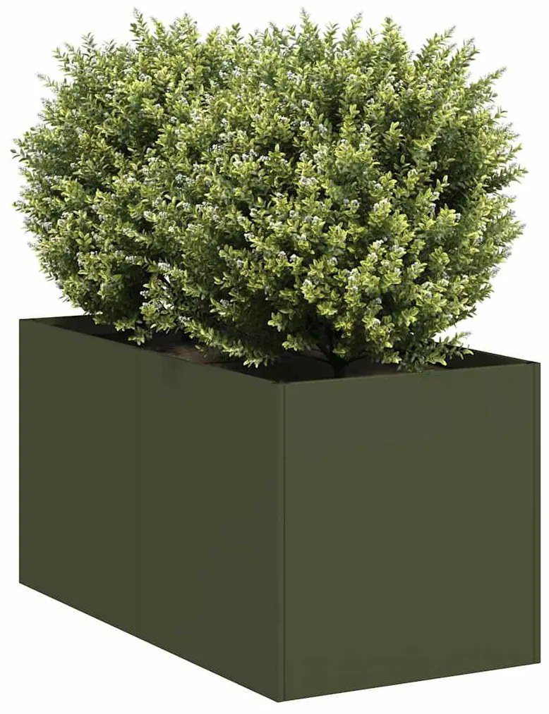 vidaXL növénytartó olívazöld 40x80x40 cm hidegen hengerelt acél