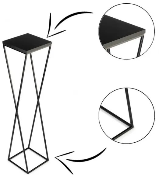 LOFT virágtartó állvány 100x24 cm fekete