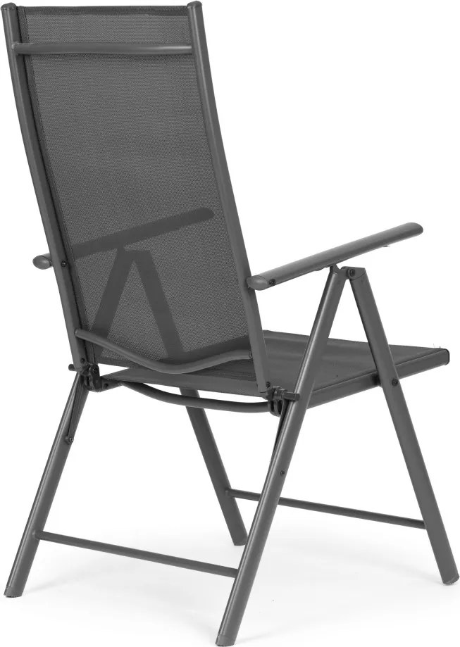 Kerti szék, MultiGarden WR1652-4, szürke, 70 x 57 x 106 cm, állítható háttámla (7 fokozat), összecsukható, acél keret, textil, 100 kg teherbírás, 4 db-os szett