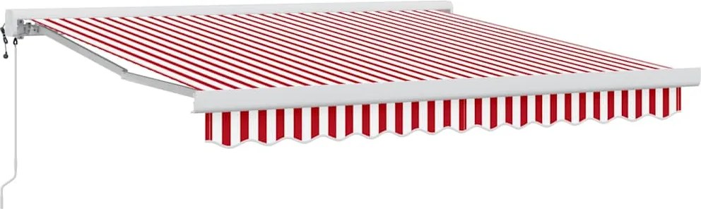 vidaXL Napernyő Piros és Fehér 300 x 250 x 165 cm Pamut és Alumínium