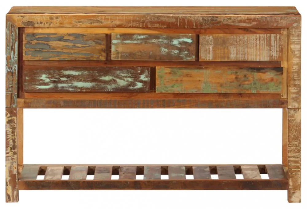 tömör újrahasznosított fa tálalószekrény 120 x 30 x 75 cm
