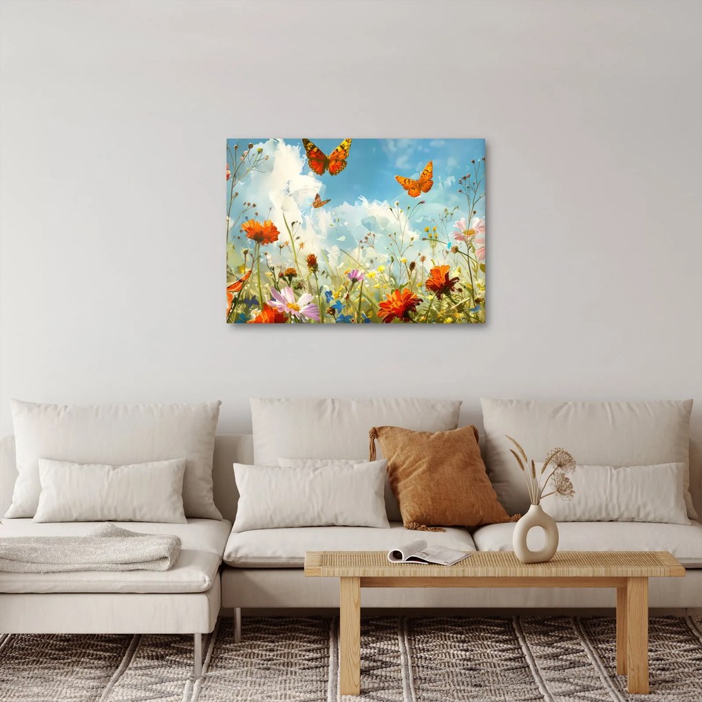 Kép - Pillangók a nyári réten (70x50 cm)