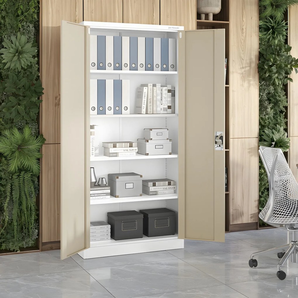 Iratszekrény fehér/arany tölgy: Eco Design JAN H