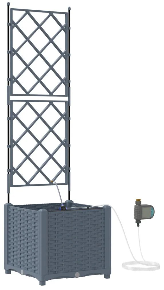 Kerti ültetők Világosszürke 40 x 40 x 142 cm Acél