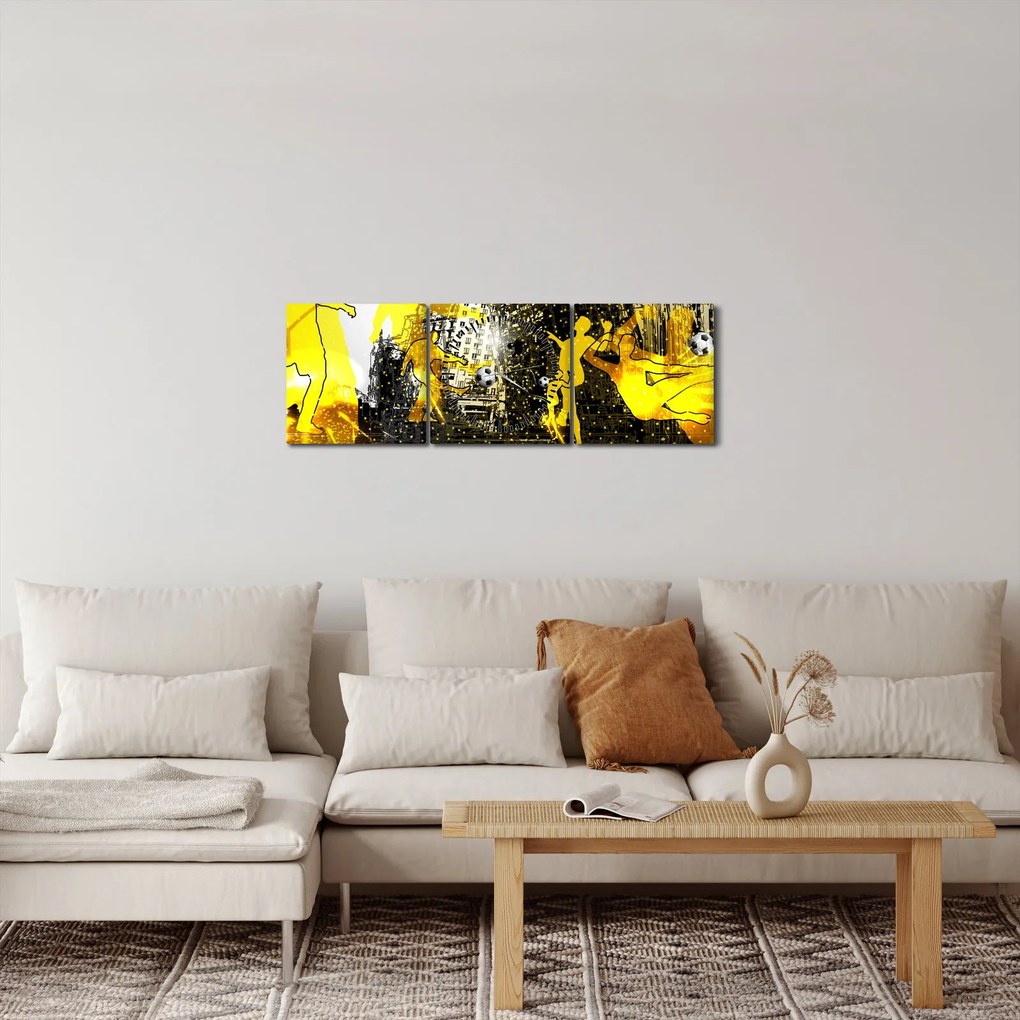 Kép - Foci a nagyvárosban (órával) (90x30 cm)