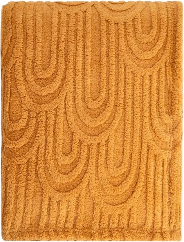 Darin puha mustár takaró strukturált mintával 150x200cm Homla