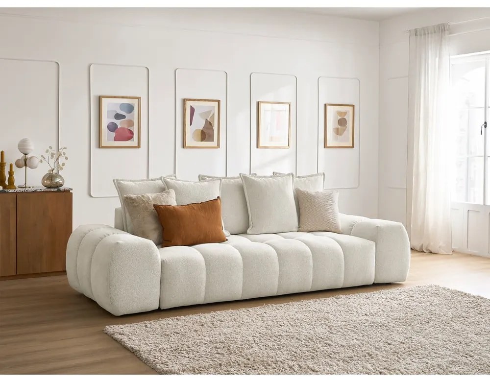 Fehér zsenília kanapé 278 cm Everest – Bobochic Paris