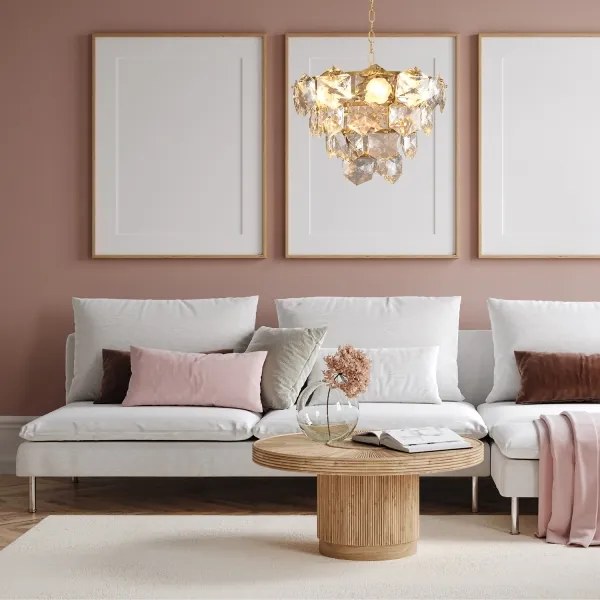 Csillár láncon DIANA 6xE14/40W/230V arany