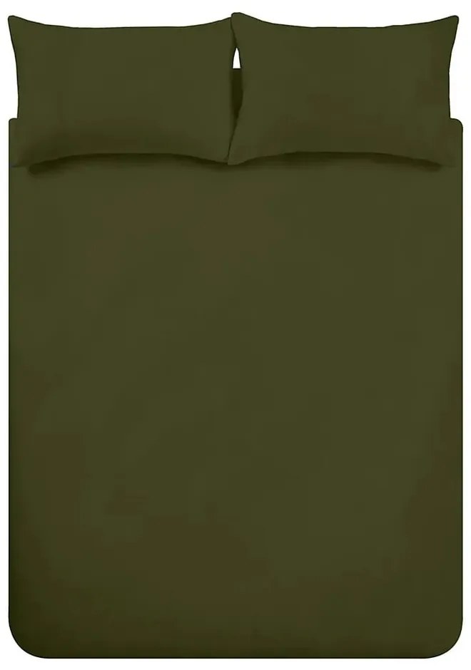 Khaki kétszemélyes flanel ágyneműhuzat 200x200 cm Brushed – Catherine Lansfield