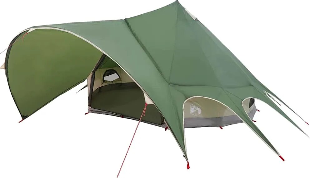 vidaXL Teepee sátor 5 fő számára Zöld és Szürke 600 x 600 x 347 cm