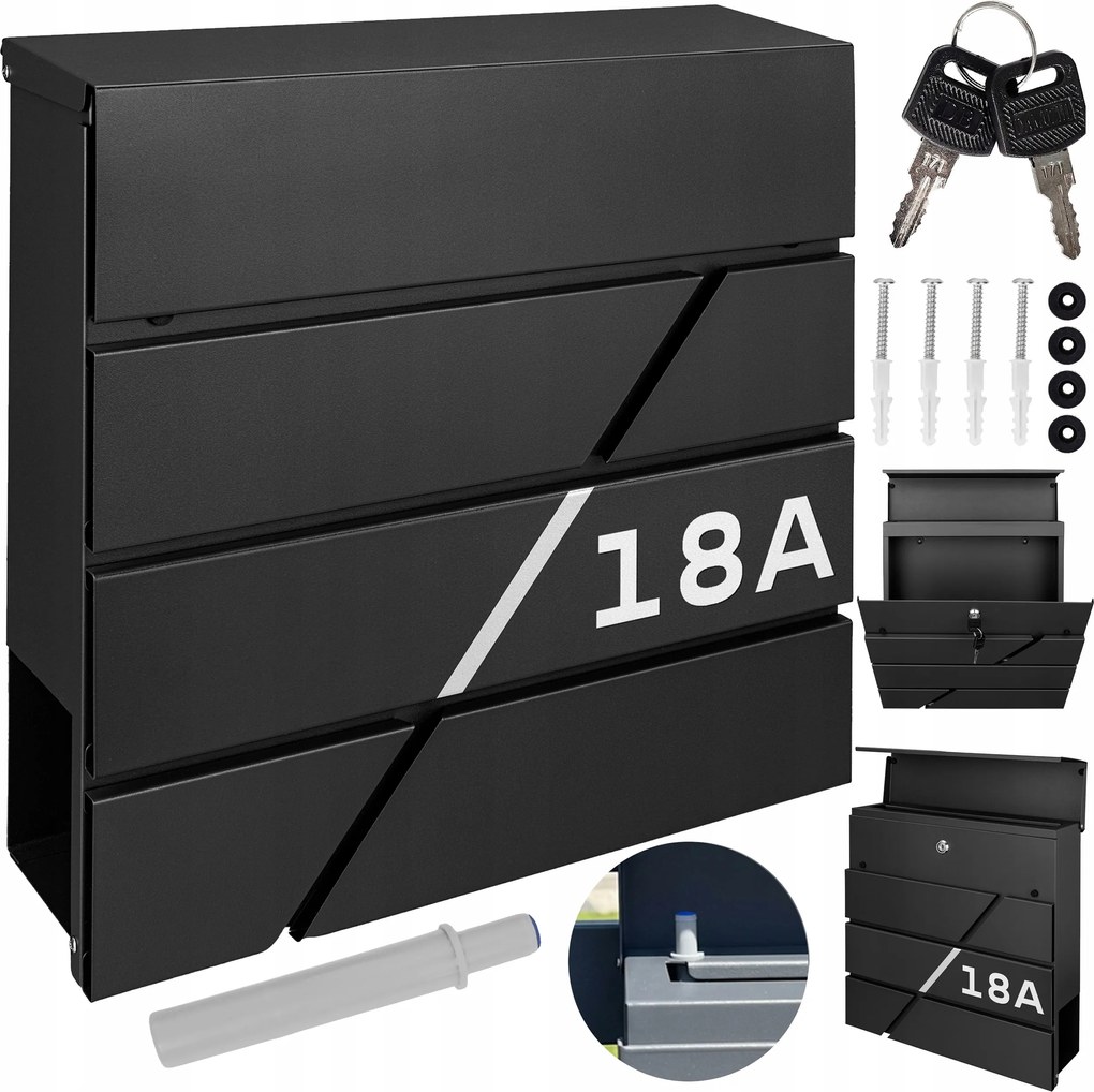 Fekete Tágas Postaláda A Csendes Ház Személyes Címmel