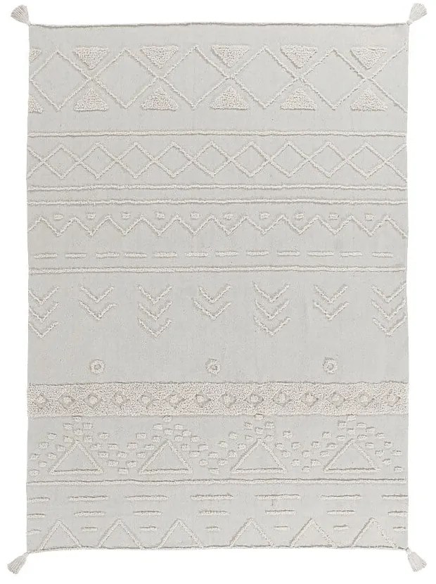 Fehér mosható kézi szövésű pamut szőnyeg 140x200 cm Tribu Natural – Lorena Canals