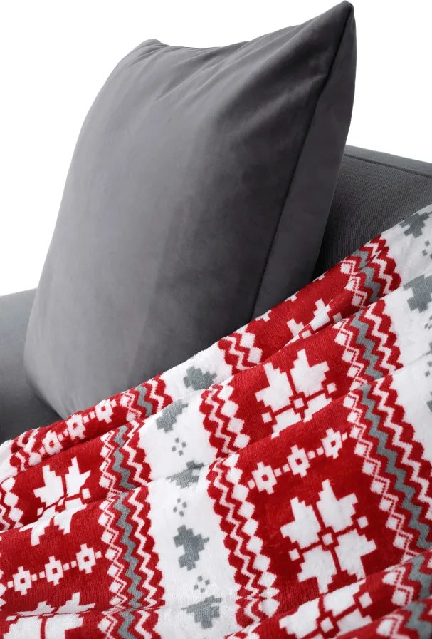 Kétoldalas bárány takaró, téli minta, 150x200, SAMANTE