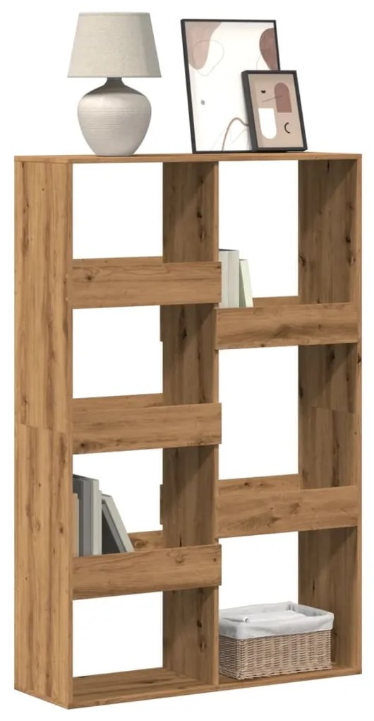 kézműves tölgy színű szerelt fa könyvespolc 100 x 33 x 155,5 cm