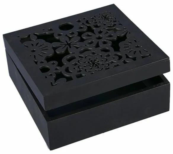 Daisy ékszeres doboz Fekete 16x16x6 cm