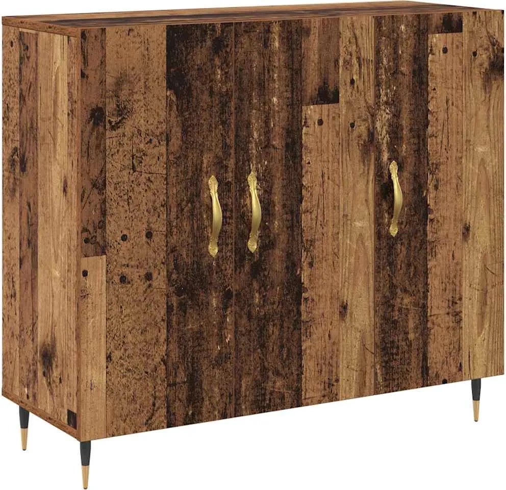 vidaXL Széf Öreg fa 90 x 34 x 80 cm Faanyag