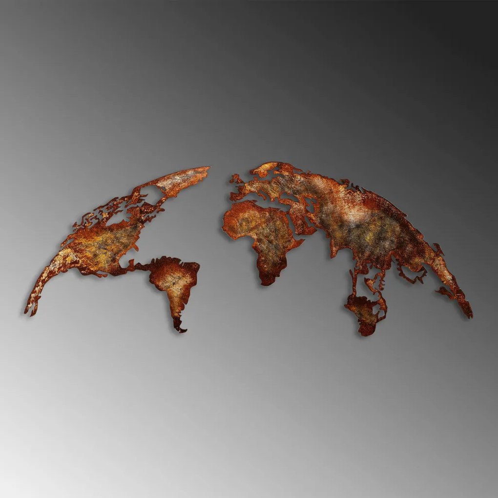 World Map Medium - 1 fém világtérkép faldekoráció