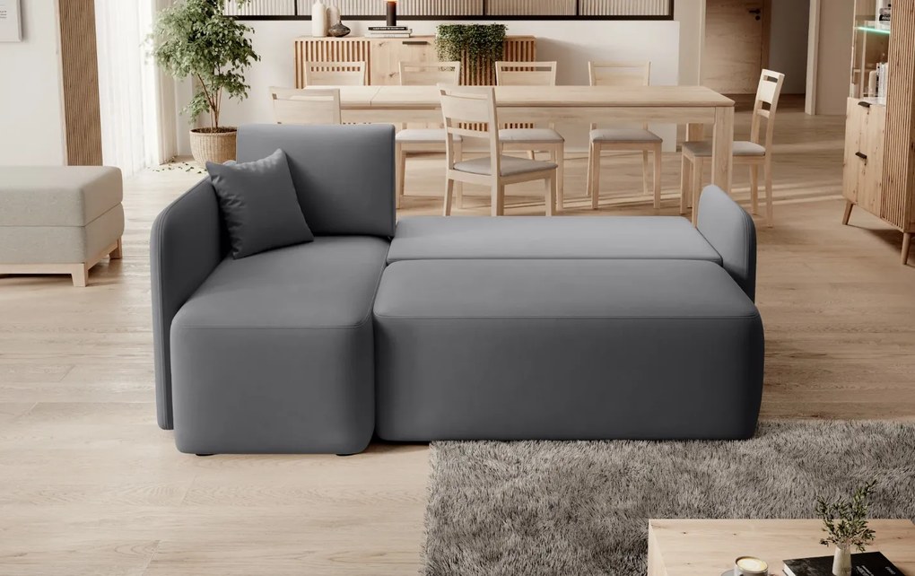 AKCIÓ Sötétszürke sarok ülőgarnitúra HADSON jobb sarok II. osztály