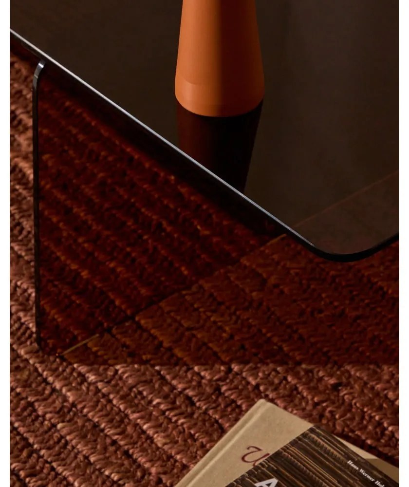 Barna üveg dohányzóasztal 60x120 cm Zaren – Kave Home