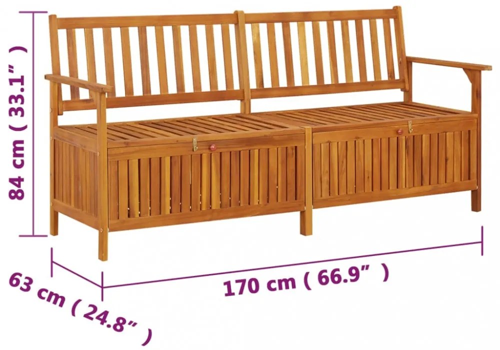 tömör akácfa tárolópad 170 cm