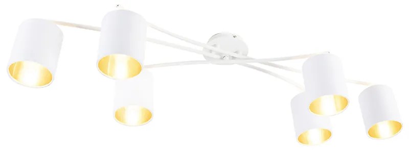 Modern mennyezeti lámpa fehér 6 lámpás - Lofty