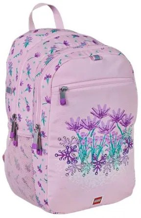 Hátizsák, dulpa rekeszes, LEGO Flowers, rózsaszín-mintás (L202222506)