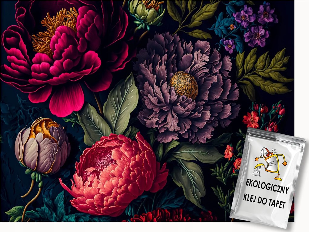 Fotótapéta Flizelina Virágok Peonie Bazsarózsa Krizantém Glamour 400x280 ragasztó