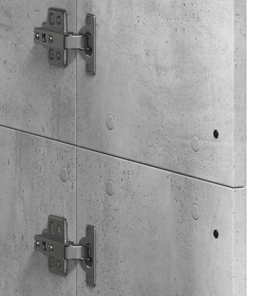 betonszürke szerelt fa magasszekrény 60 x 35 x 180 cm