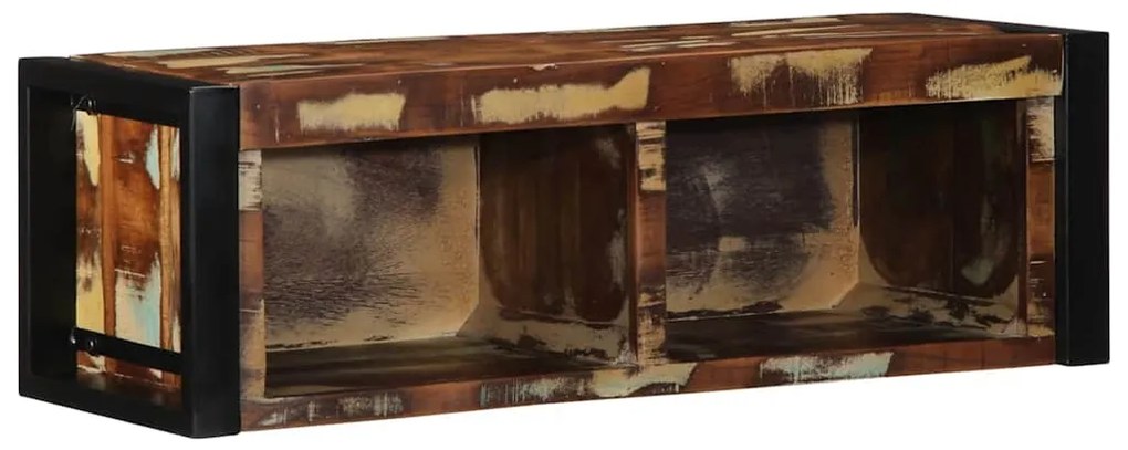 többszínű tömör újrahasznosított fa TV-szekrény 80x30x25 cm