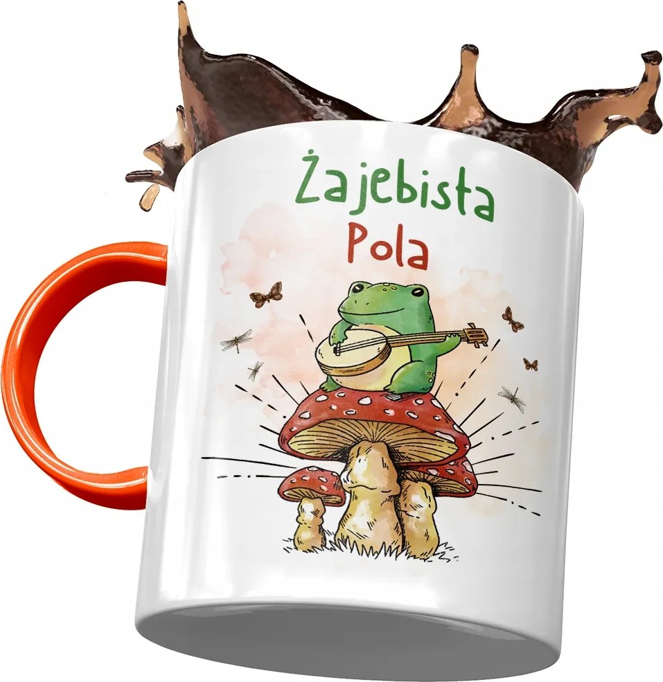 Narancssárga Bögre Poli Barátnőknek Nyomtatott Fotóval