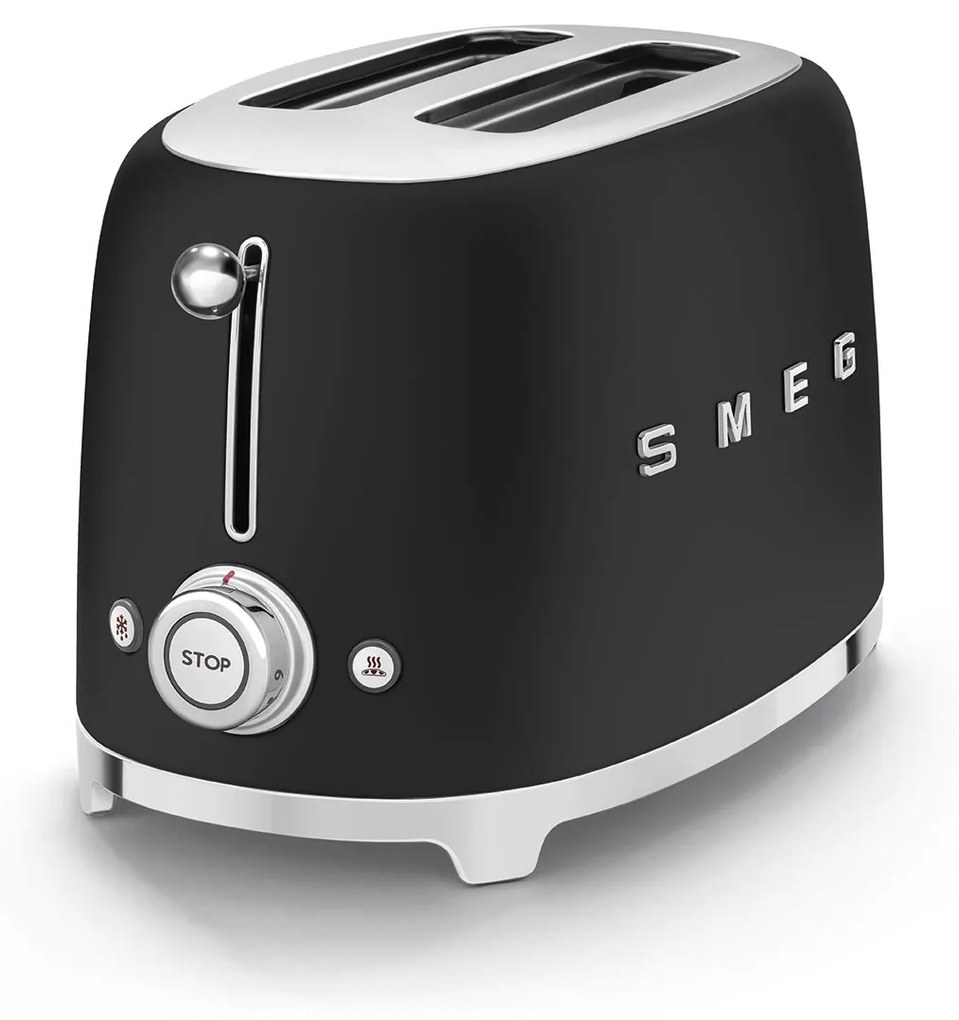 50-es évek Retro stílusú kenyérpirító P2 matt fekete 950W - SMEG