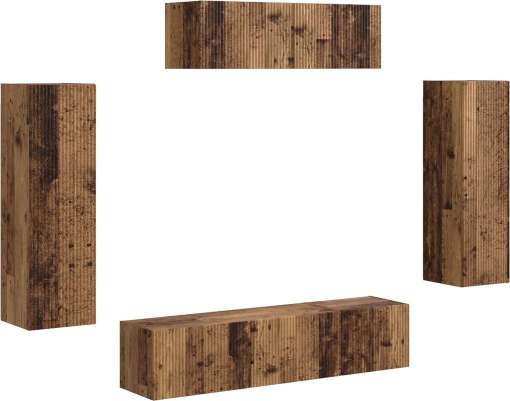 vidaXL TV szekrény 5 pcs Öreg fa