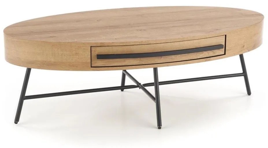 Kávésasztal CAROLINA 41x120 cm arany tölgy/fekete