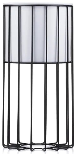 Fém virágcserép LOFT 42x20 cm fekete/fehér