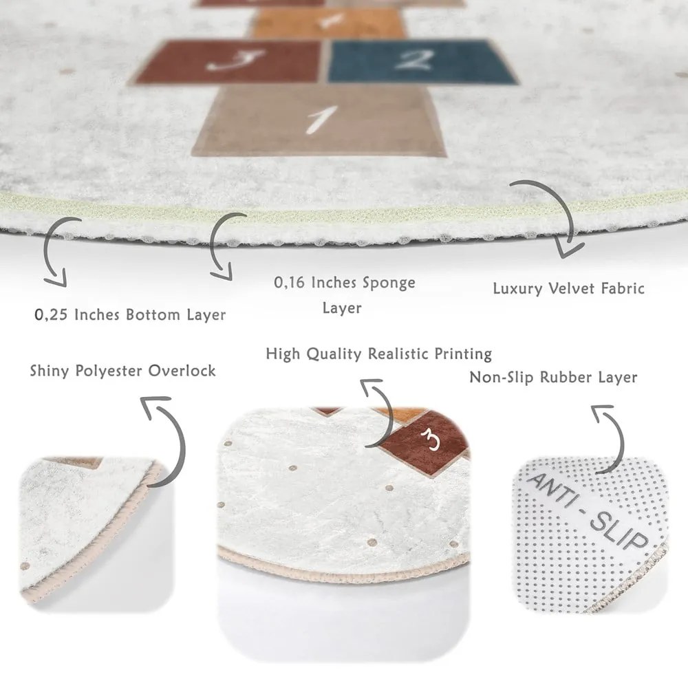 Krémszínű gyerek szőnyeg ø 80 cm Comfort – Mila Home