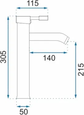 Rea GRAF - Magas mosdócsaptelep, fekete, REA-B8665