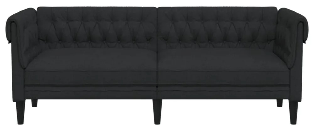 fekete 3 személyes szövet Chesterfield kanapé