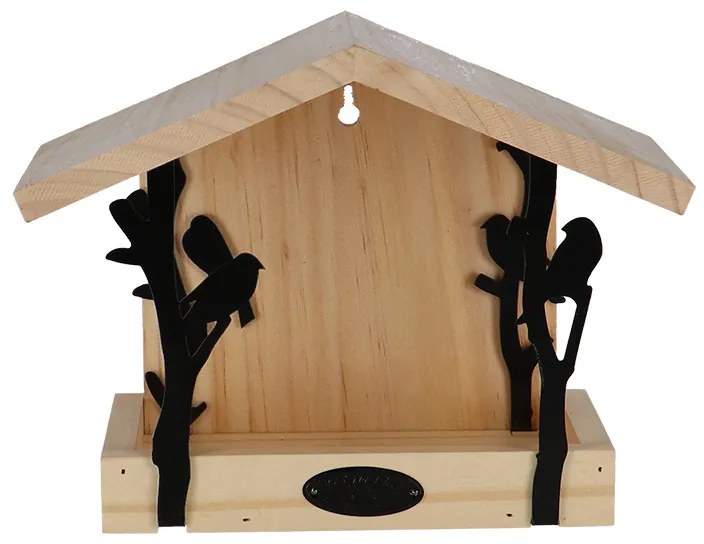 Fali madáretető, lézervágott madár mintával, 25 x 18 cm