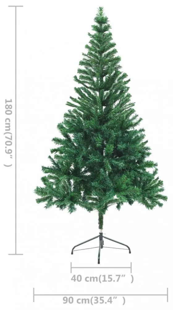 megvilágított műkarácsonyfa 564 ággal gömb szettel 180 cm