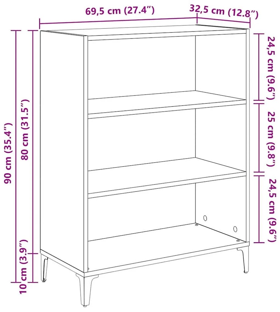Széf Musta tammi 32.5 x 69.5 x 90 cm Faanyag