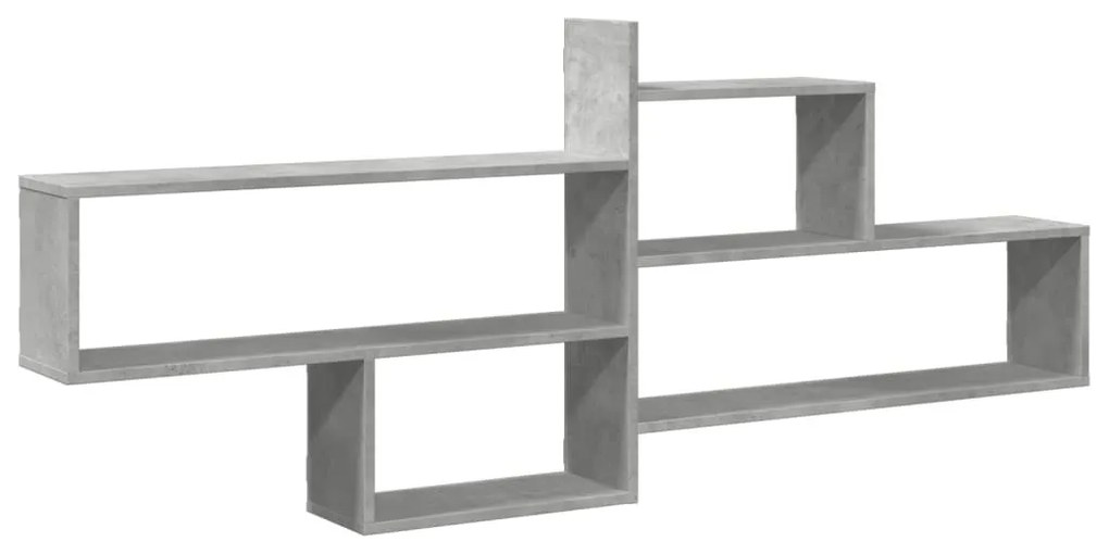 betonszürke szerelt fa fali polc 167,5 x 18 x 68 cm