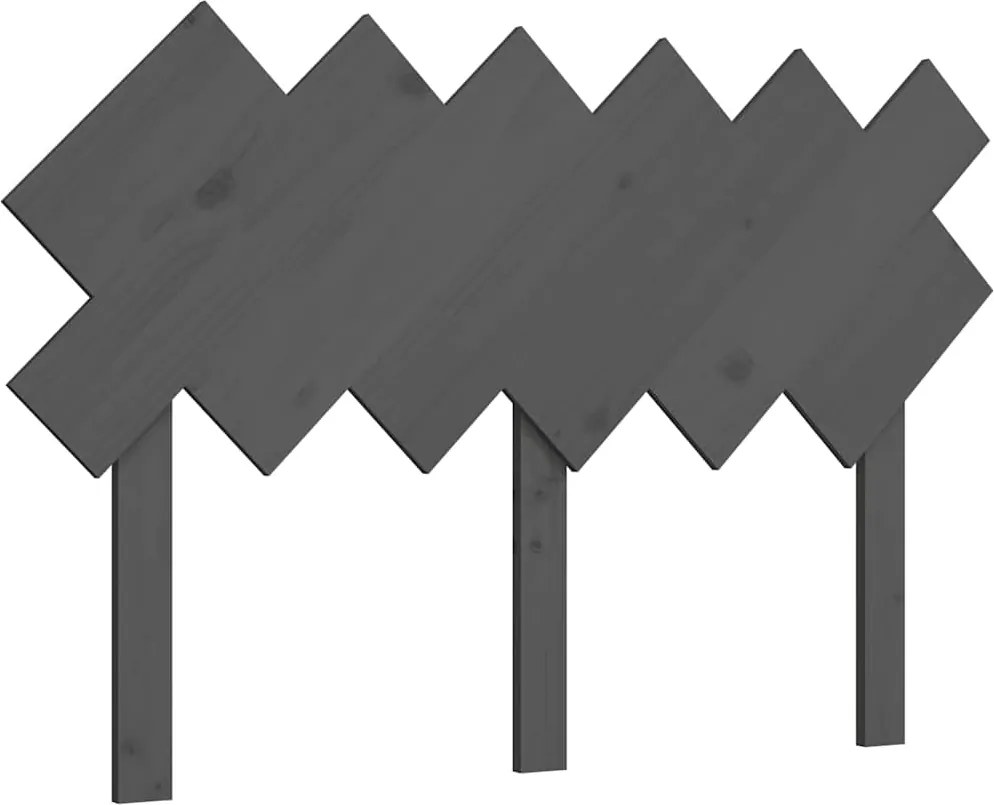 vidaXL szürke tömör fenyőfa ágyfejtámla 122,5x3x80,5 cm