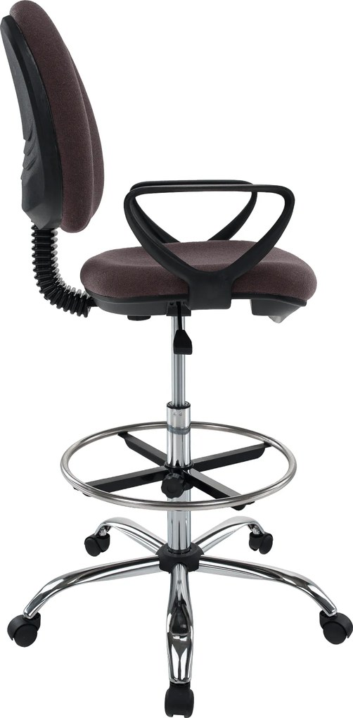 Magasított munkaszék, barna/fekete, TAMBER