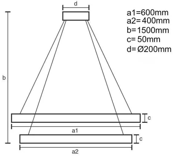 LED állítható fényerejű csillár kábellel LED/140W/230V 3000-6500K + DO
