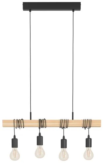 Eglo 32916 - Csillár zsinóron TOWNSHEND 4xE27/60W/230V