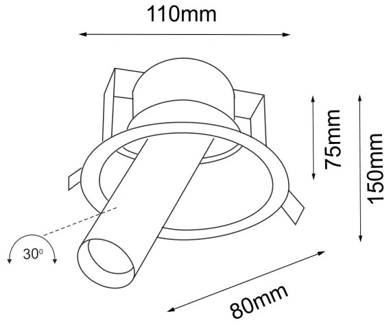 Shilo 7804 - Beépíthető spotlámpa YAKUMO 1xGU10//MR11/15W/230V fekete