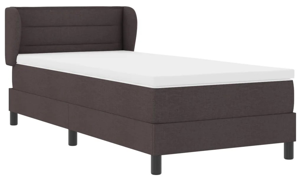 Boxspring Ágy Matraccal - Sötétbarna, 80x200 cm, Szövet