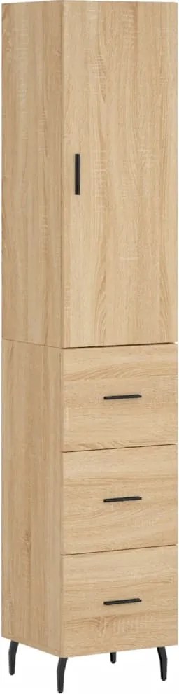 vidaXL sonoma tölgy szerelt fa magasszekrény 34,5x34x180 cm