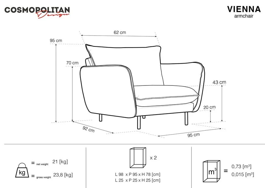 Vienna bézs fotel - Cosmopolitan Design